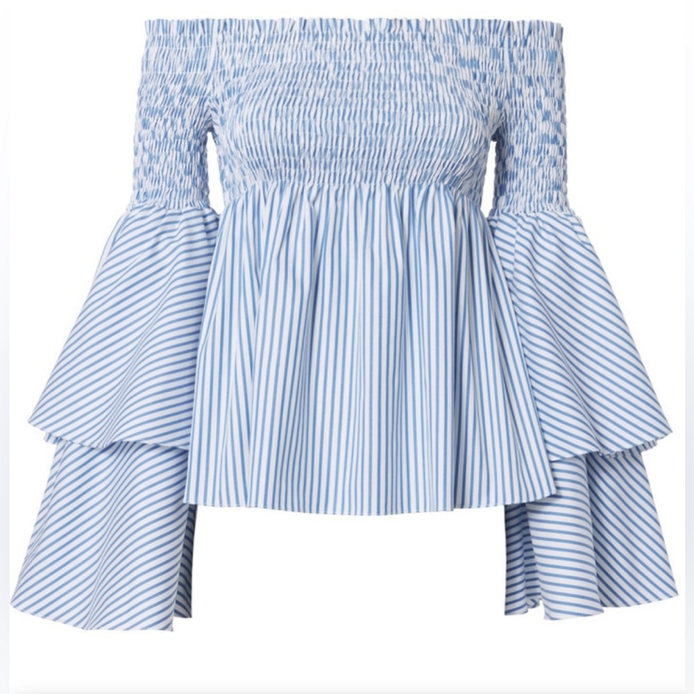 Caroline Constas Appolonia Off Shoulder Striped Top, size XS